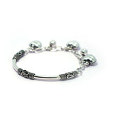 Dazzling Hear Oxydised Charm Silver Bracelet