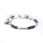 Dazzling Hear Oxydised Charm Silver Bracelet