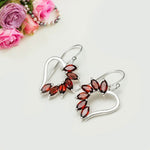 Designer Earrings With Genuine Garnet Gemstone in 925 Sterling Silver