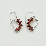 Designer Earrings With Genuine Garnet Gemstone in 925 Sterling Silver