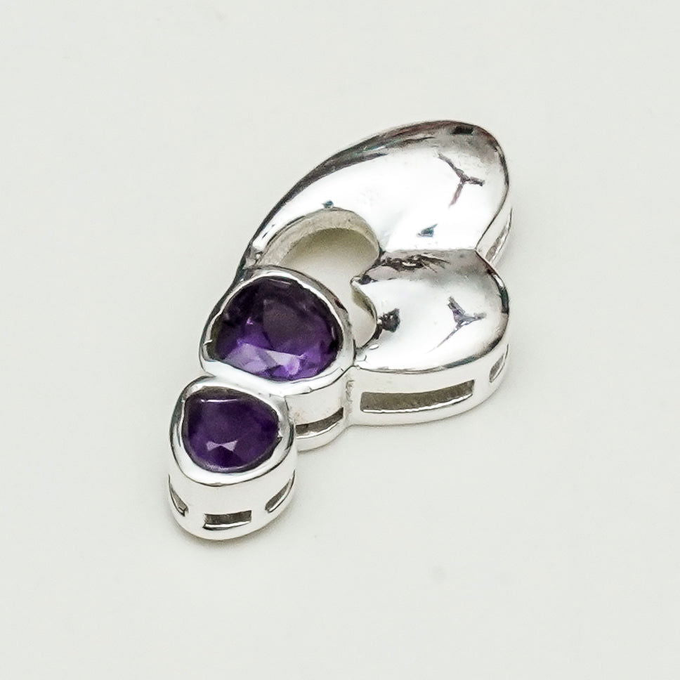 Designer Heart Handmade Pendants With Amethyst Gemstone In 925 Sterling Silver