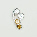 Designer Heart Handmade Pendants With Citrine Gemstone In 925 Sterling Silver