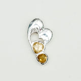 Designer Heart Handmade Pendants With Citrine Gemstone In 925 Sterling Silver