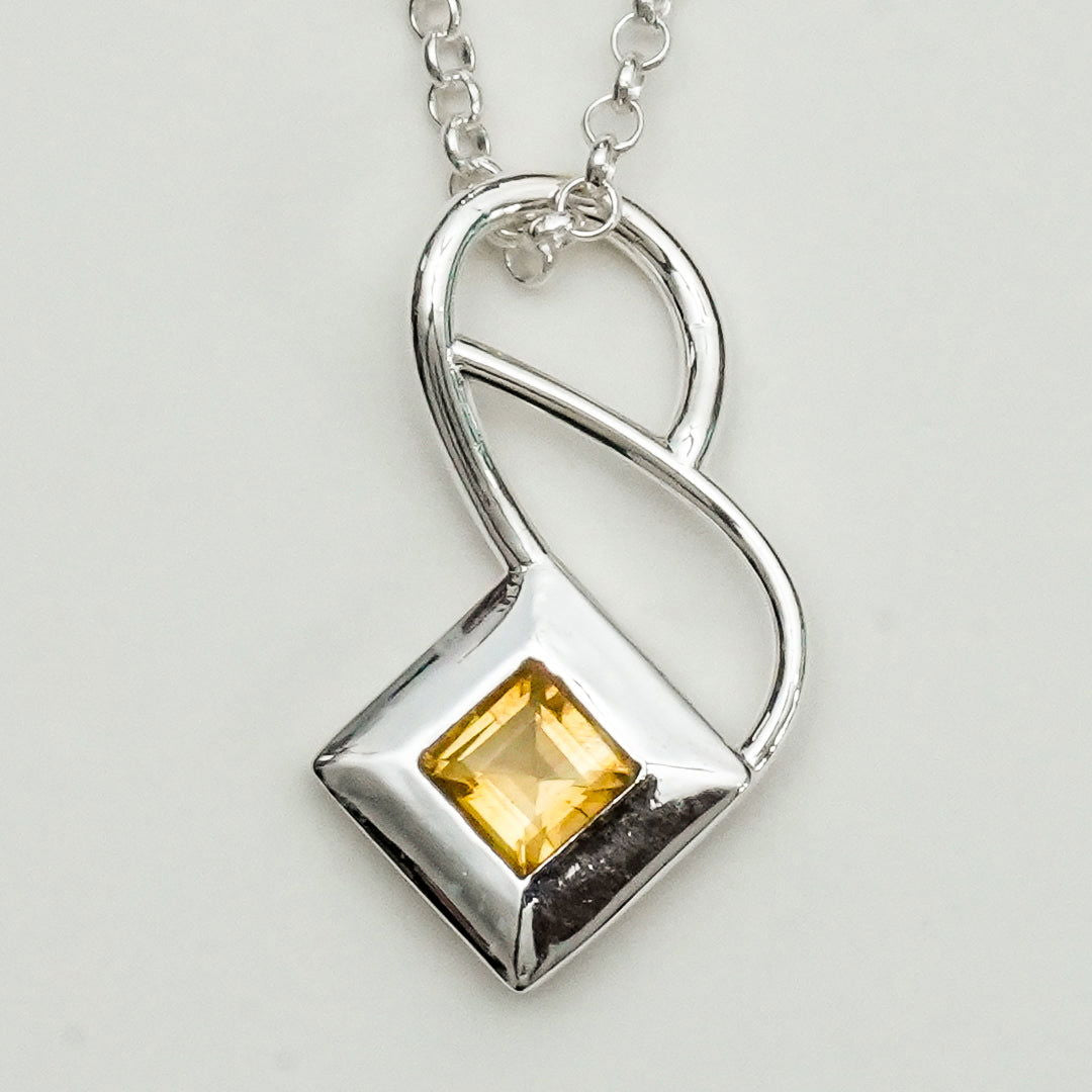 Designer Pendants With Citrine Gemstone In 925 Sterling Silver