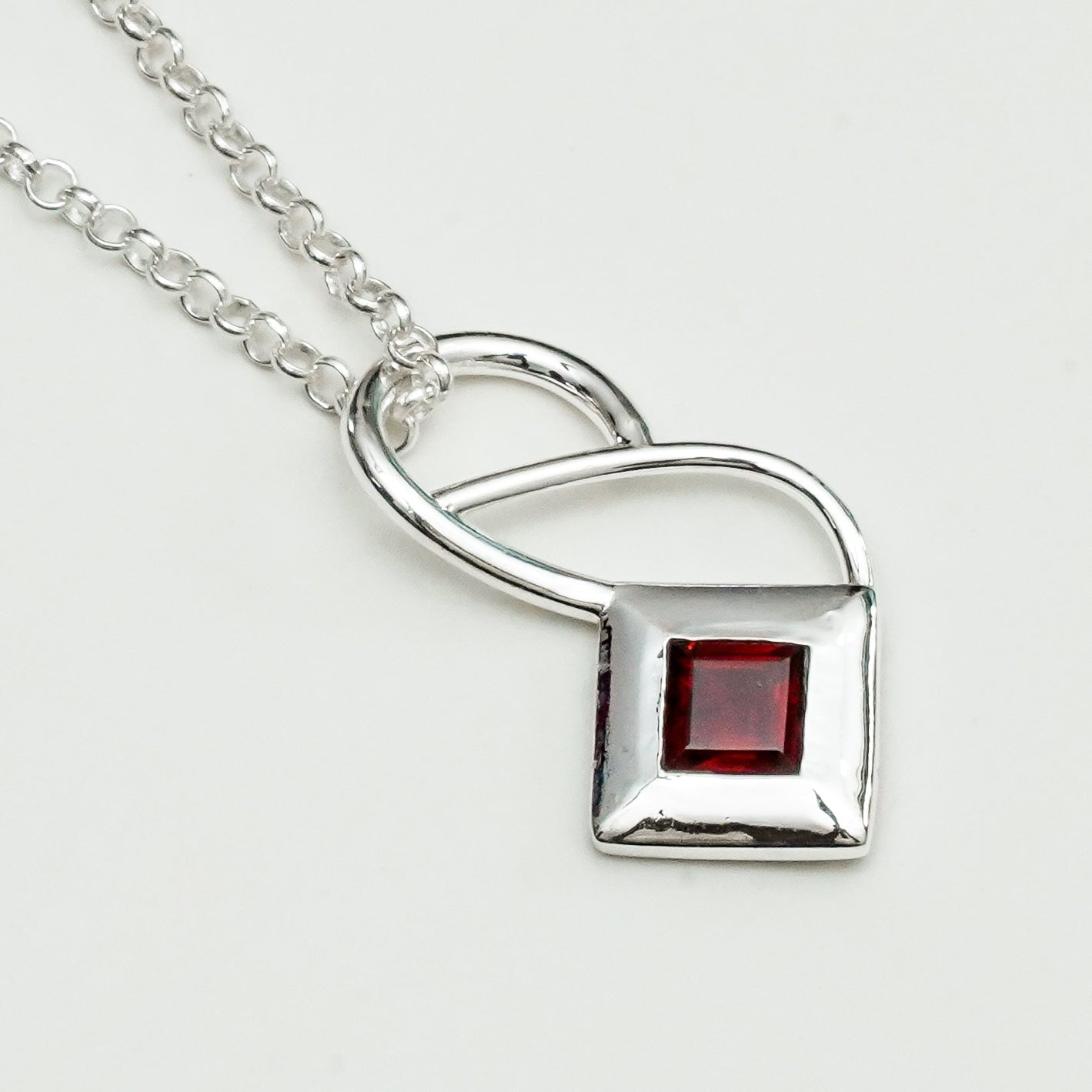 Designer Pendants With Garnet Gemstone In 925 Sterling Silver