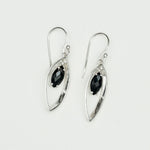 Double Leaf Earrings With Black Onyx Gemstone Best Design in 925 Sterling Silver