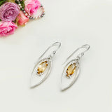 Double Leaf Earrings With Citrine Gemstone Best Design in 925 Sterling Silver