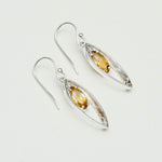 Double Leaf Earrings With Citrine Gemstone Best Design in 925 Sterling Silver