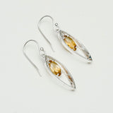 Double Leaf Earrings With Citrine Gemstone Best Design in 925 Sterling Silver