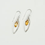 Double Leaf Earrings With Citrine Gemstone Best Design in 925 Sterling Silver