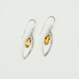 Double Leaf Earrings With Citrine Gemstone Best Design in 925 Sterling Silver