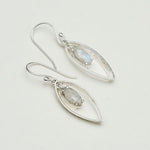 Double Leaf Earrings With Rainbow Moonstone Best Design in 925 Sterling Silver