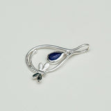 Dragonfly Pendent With Kayanite Gemstone In 925 Sterling Silver