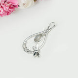 Dragonfly Pendent With Rainbow Moonstone In 925 Sterling Silver