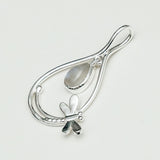 Dragonfly Pendent With Rainbow Moonstone In 925 Sterling Silver