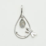 Dragonfly Pendent With Rainbow Moonstone In 925 Sterling Silver