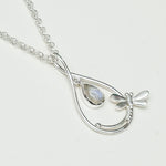Dragonfly Pendent With Rainbow Moonstone In 925 Sterling Silver