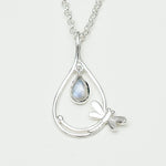 Dragonfly Pendent With Rainbow Moonstone In 925 Sterling Silver