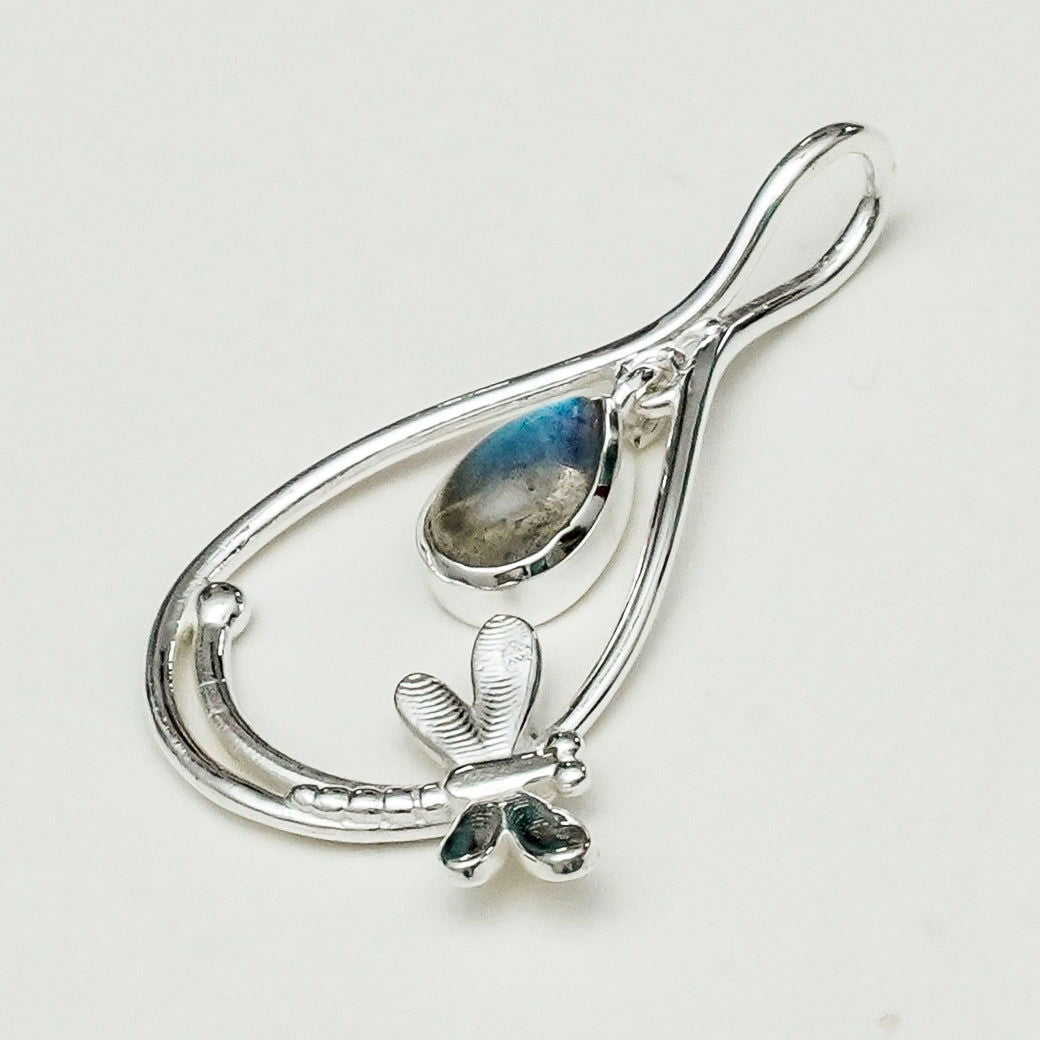 Dragonfly Pendent With Sodalite Gemstone In 925 Sterling Silver