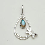 Dragonfly Pendent With Sodalite Gemstone In 925 Sterling Silver