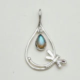 Dragonfly Pendent With Sodalite Gemstone In 925 Sterling Silver