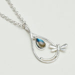 Dragonfly Pendent With Sodalite Gemstone In 925 Sterling Silver