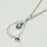 Dragonfly Pendent With Sodalite Gemstone In 925 Sterling Silver