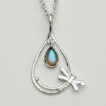 Dragonfly Pendent With Sodalite Gemstone In 925 Sterling Silver