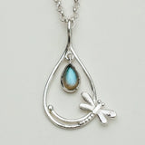 Dragonfly Pendent With Sodalite Gemstone In 925 Sterling Silver