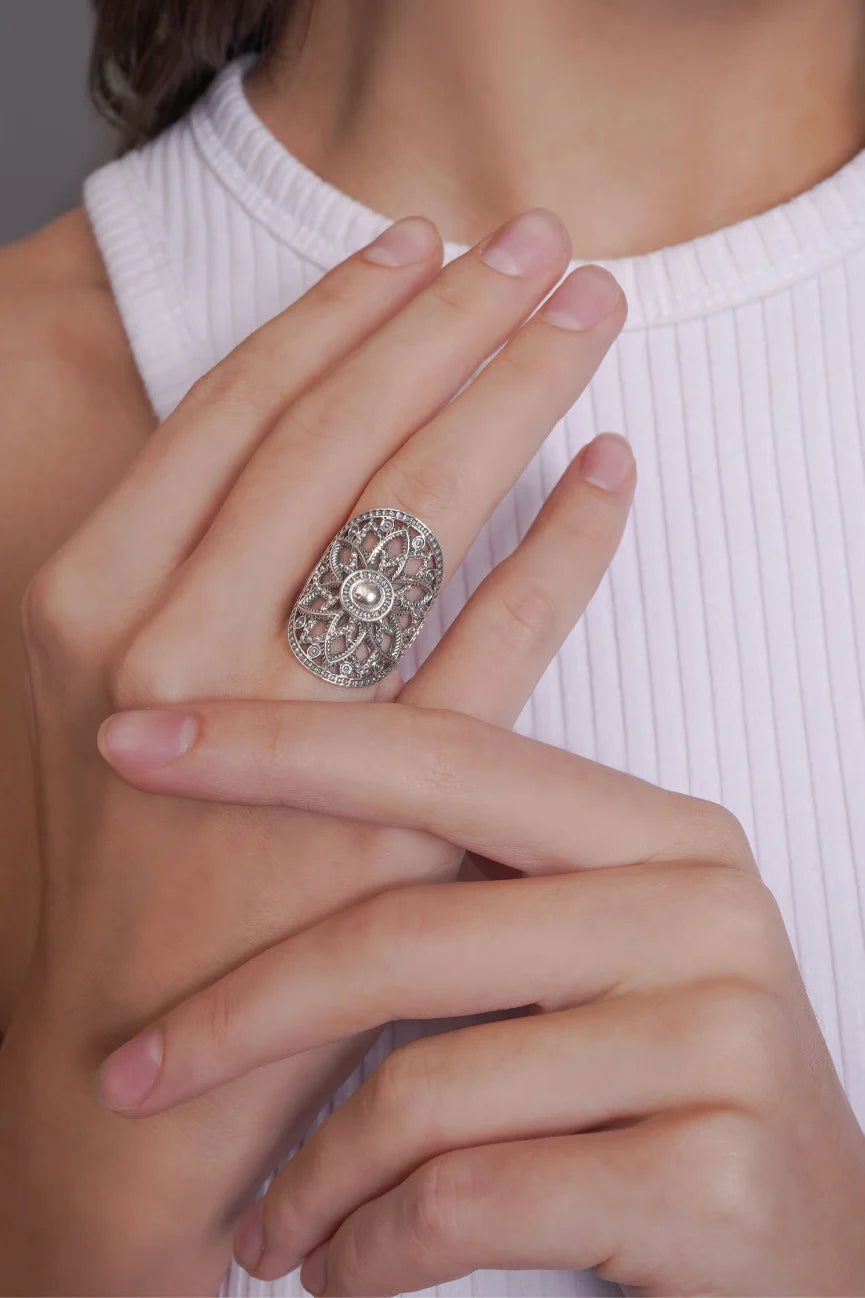Dridha Antique Bold Rings in 925 Stering Silver DM501