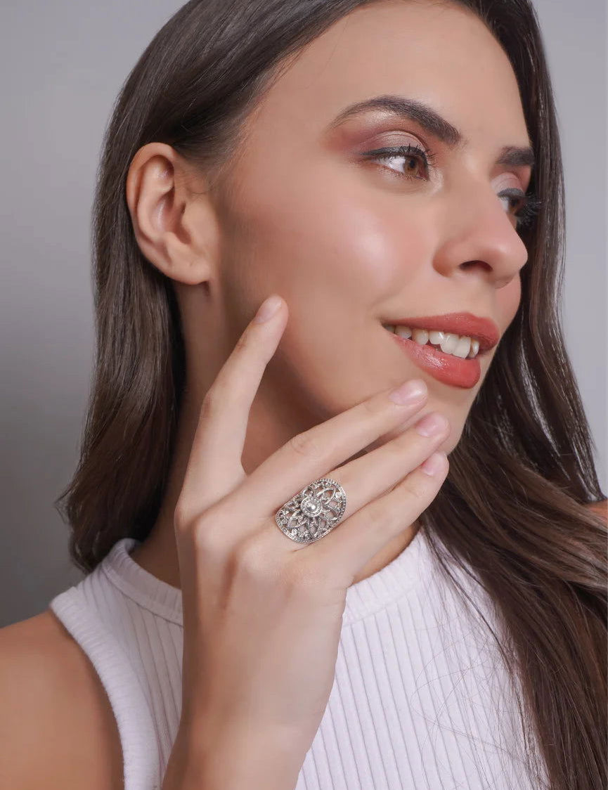 Dridha Antique Bold Rings in 925 Stering Silver DM501
