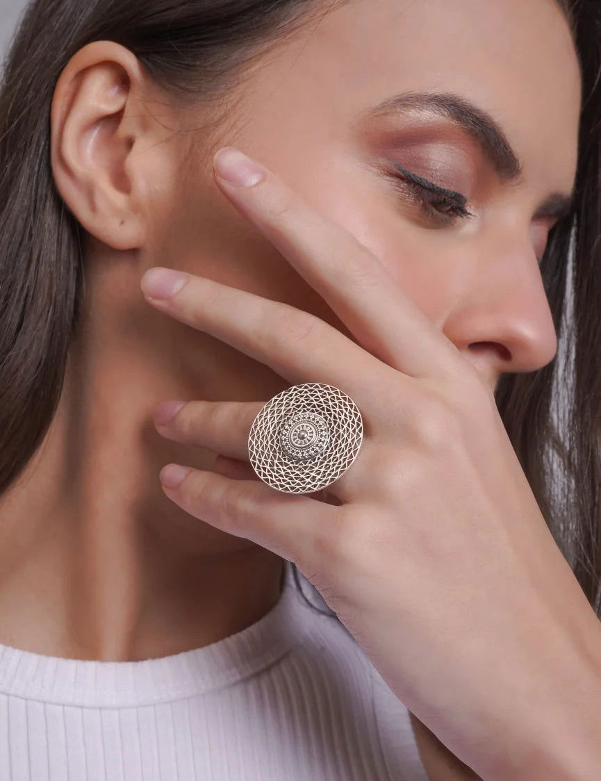 Dridha Antique Bold Rings in 925 Sterling Silver DM504