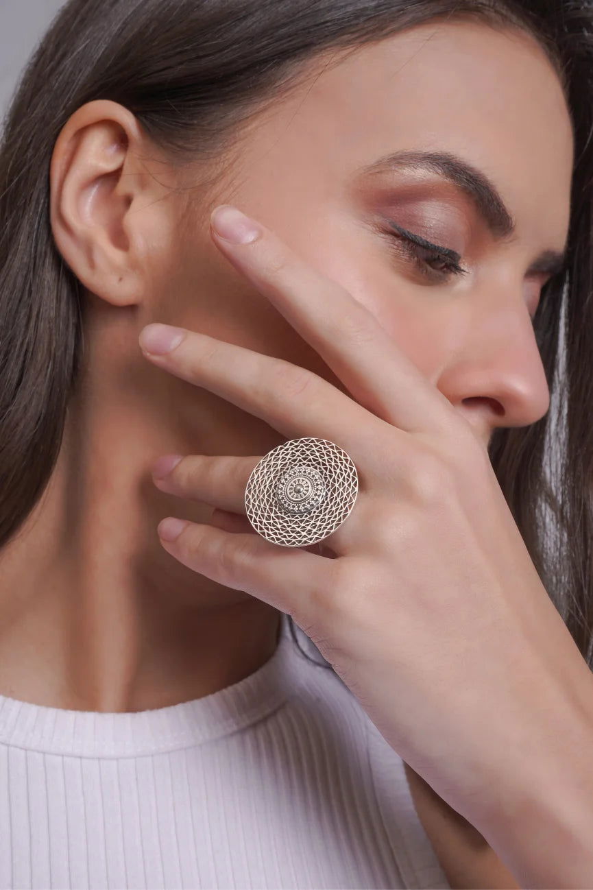 Dridha Antique Bold Rings in 925 Sterling Silver DM504