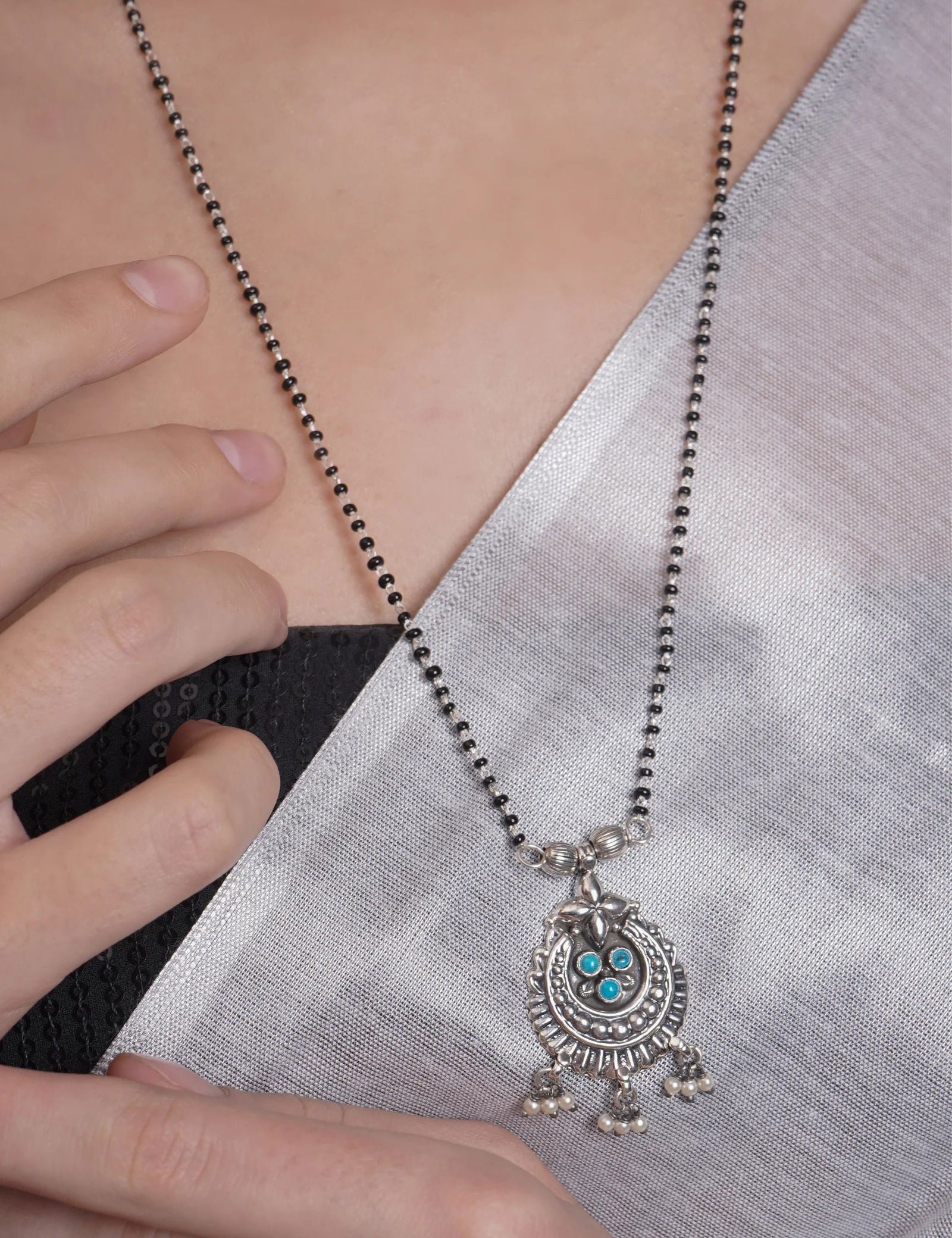 Dridha Antique Mangalsutra in 925 Sterling Silver DM110