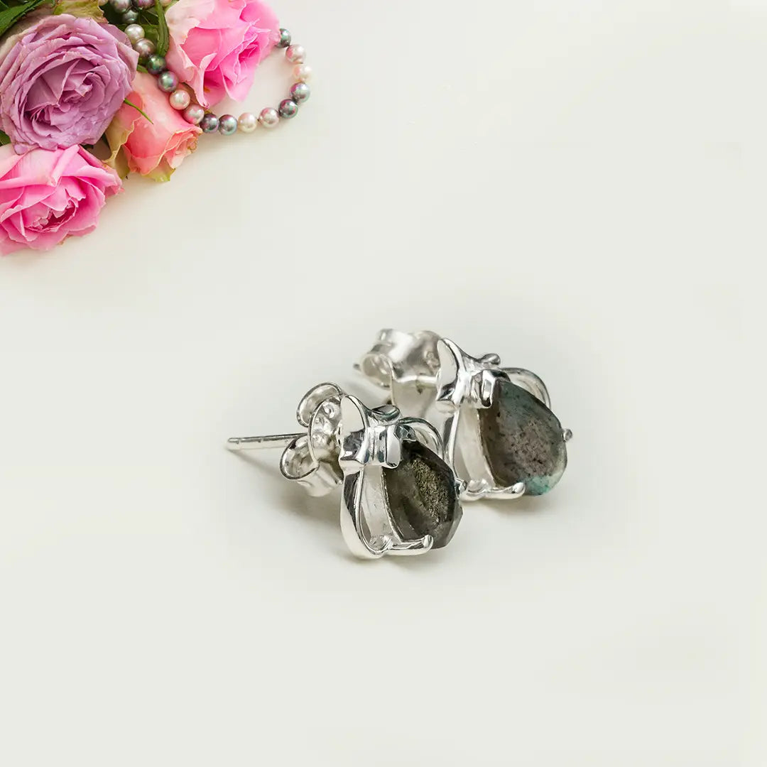 Earring With Labradorite Gemstone in Best Quality 925 Sterling Silver