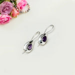 Earring With Natural Amethyst Gemstone In 925 Sterling Silver 1