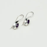 Earring With Natural Amethyst Gemstone In 925 Sterling Silver 1