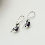 Earring With Natural Amethyst Gemstone In 925 Sterling Silver 1