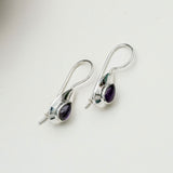 Earring With Natural Amethyst Gemstone In 925 Sterling Silver 1