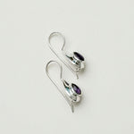 Earring With Natural Amethyst Gemstone In 925 Sterling Silver 1