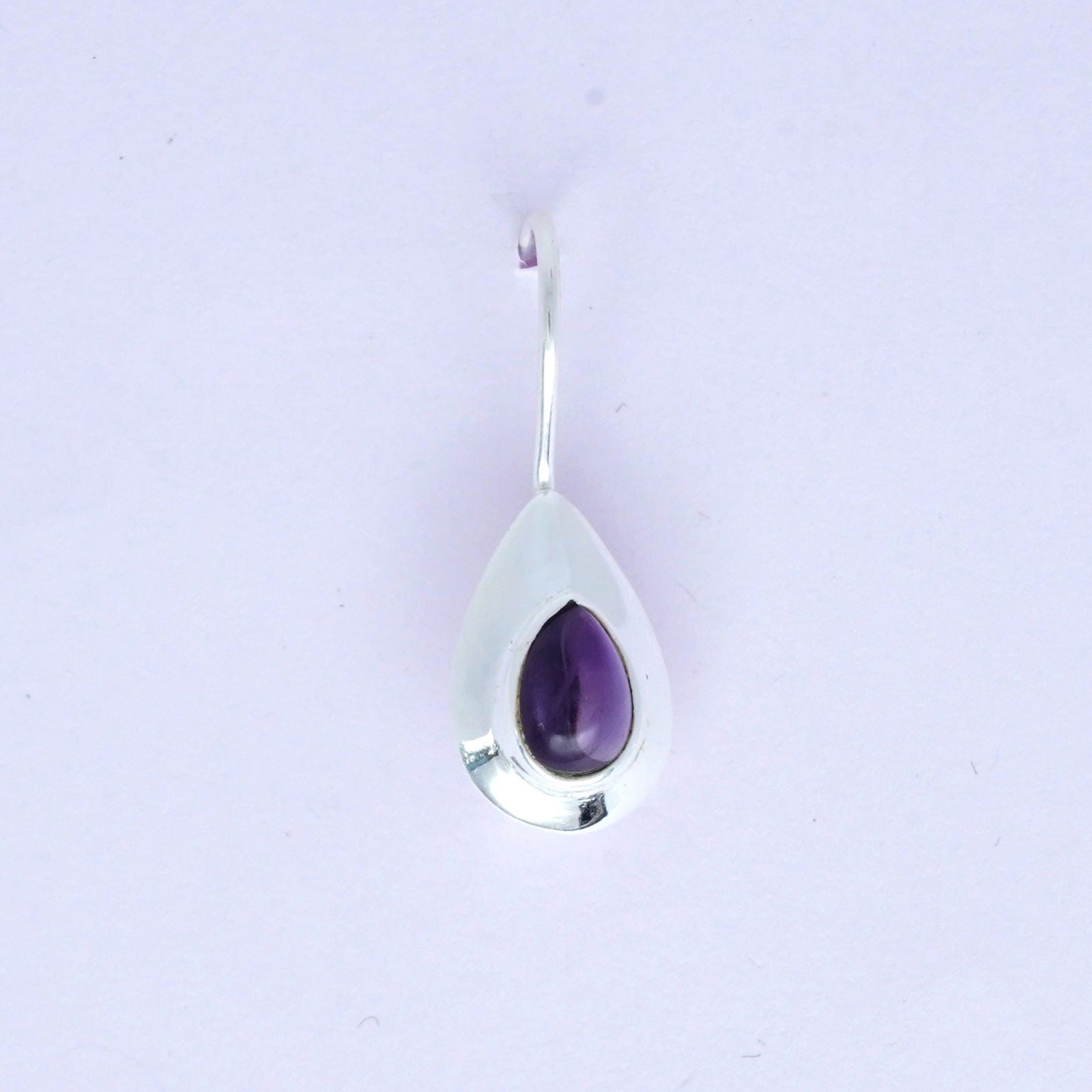 Earring With Natural Amethyst Gemstone In 925 Sterling Silver 1