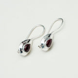 Earring With Natural Garnet Gemstone In 925 Sterling Silver 1