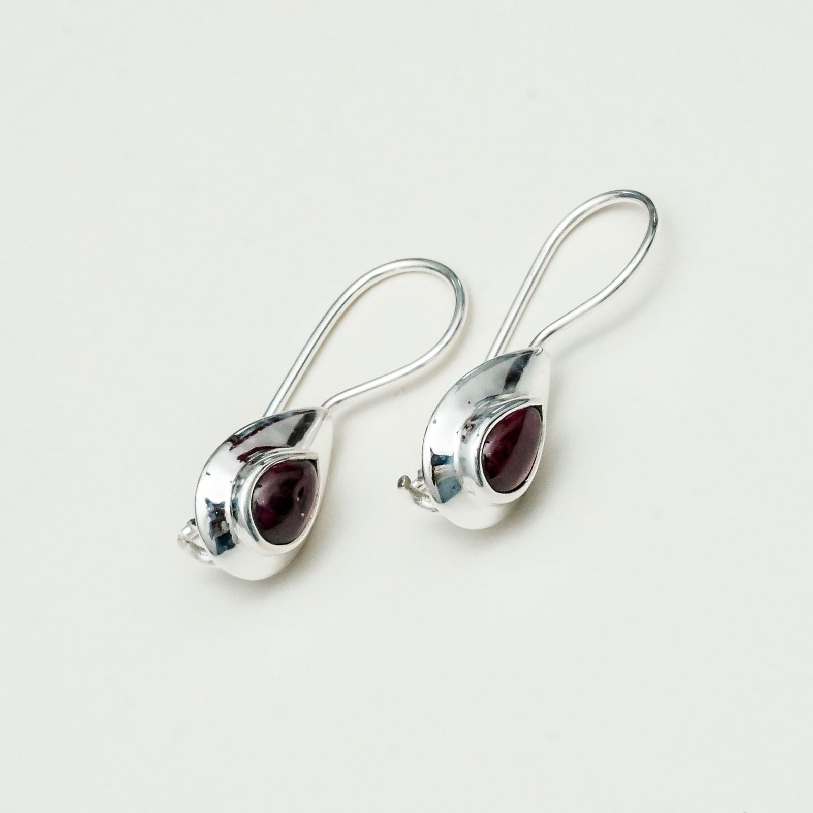 Earring With Natural Garnet Gemstone In 925 Sterling Silver 1