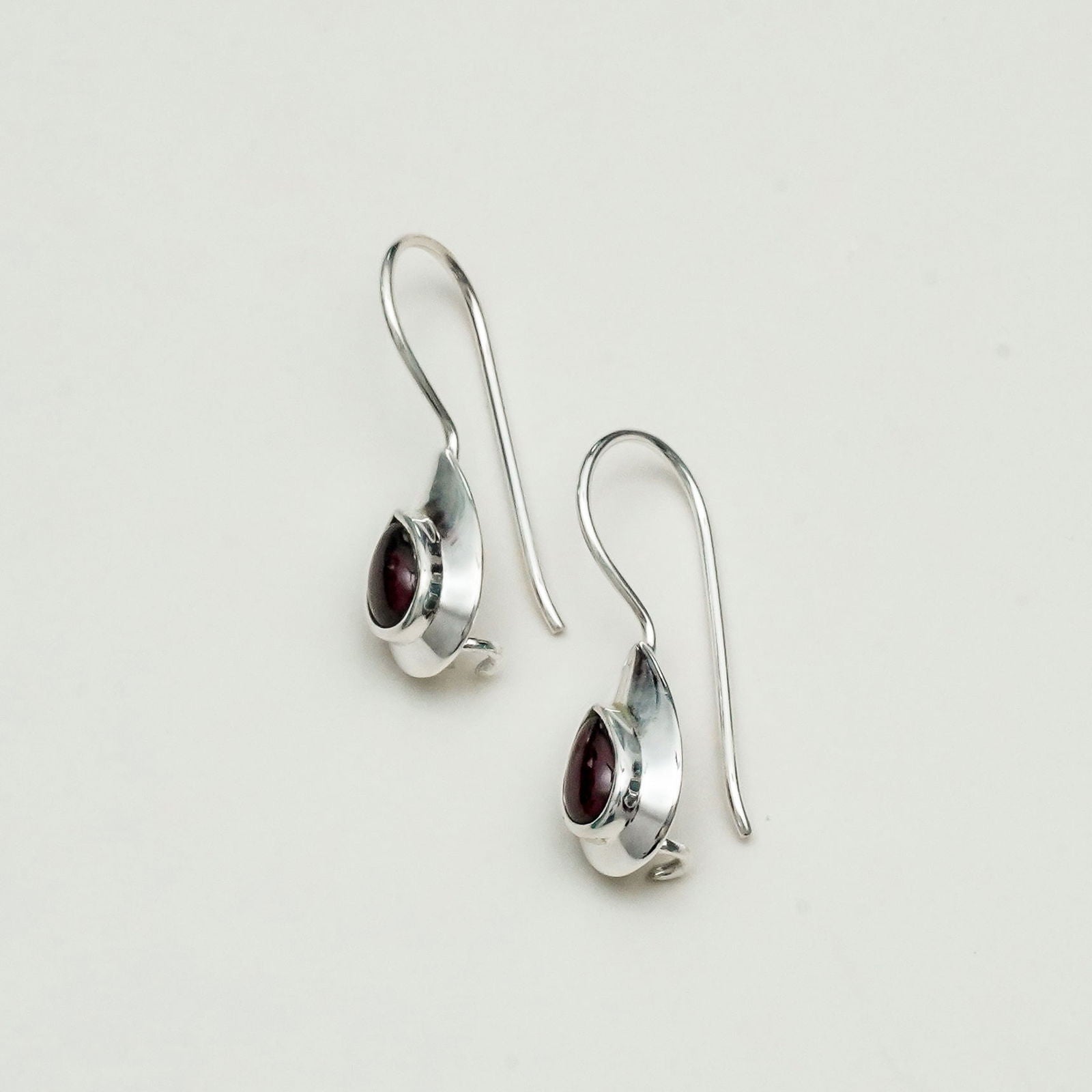 Earring With Natural Garnet Gemstone In 925 Sterling Silver 1