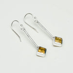 Earrings With Citrine Gemstone in 925 Sterling Silver Handmade