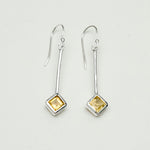 Earrings With Citrine Gemstone in 925 Sterling Silver Handmade