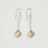 Earrings With Citrine Gemstone in 925 Sterling Silver Handmade