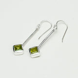 Earrings With Peridot Gemstone in 925 Sterling Silver Handmade