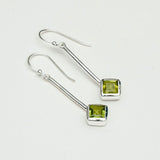 Earrings With Peridot Gemstone in 925 Sterling Silver Handmade