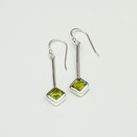 Earrings With Peridot Gemstone in 925 Sterling Silver Handmade